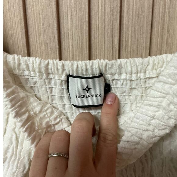 Tuckernuck Annie Smocked Linen Mini Dress Ivory Size XL - Picture 3 of 7